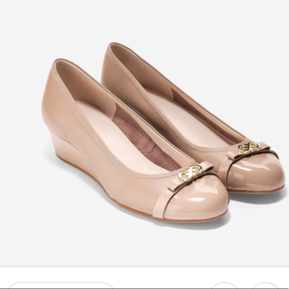 Cole Haan Elsie Patent Cap-Toe Wedge